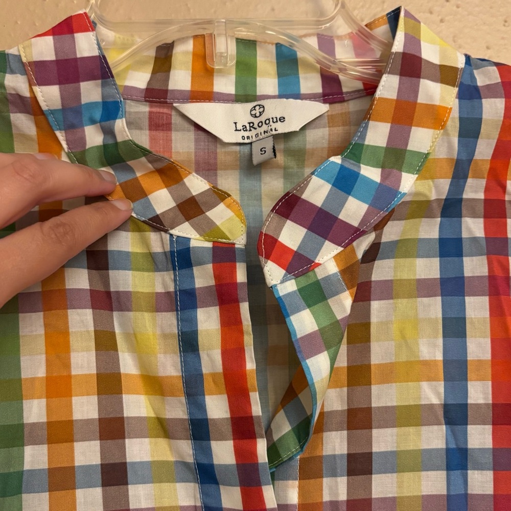 LaRoque Colorful Multi-Check Button-Up Shirt - Picture 5 of 11
